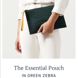 Rothy’s Essential Pouch in Green Zebra (magnets)